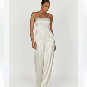 Meshki Cream Satin Pants